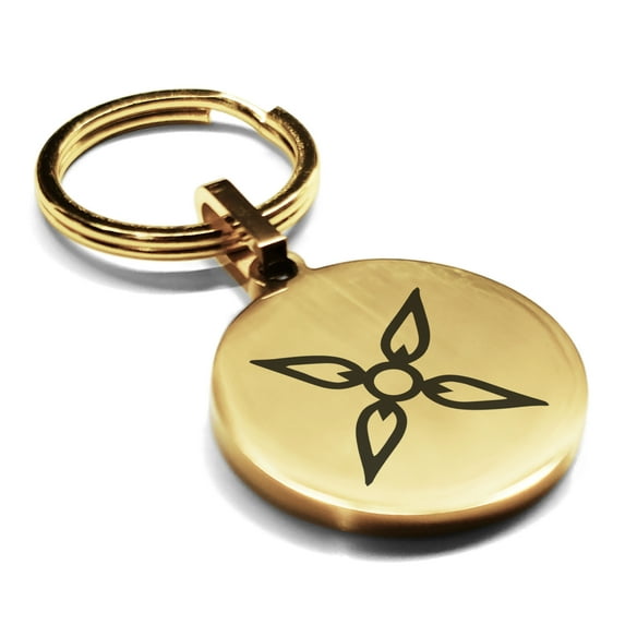 Stainless Steel Four Horsemen of the Apocalypse (Conquest) Round Medallion Keychain Circle Ring