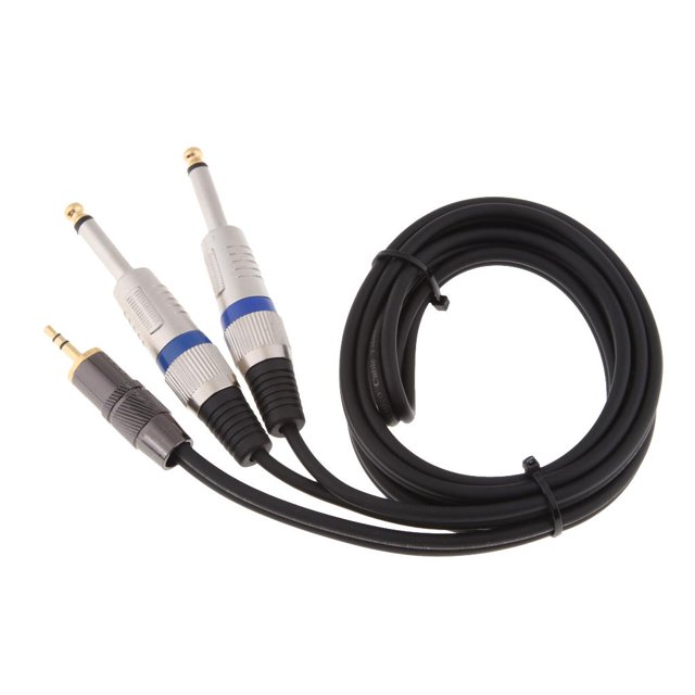 Cable de Audio Divisor de 3.5mm 1/8 plug TRS a 2x 6.35 Phono para Mezclador Baoblaze Cable divisor de cable estéreo en Y