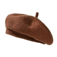 thumbnail image 2 of Knitted Berets for Women French Beret Hats for Women Trendy Painter Cap Beanies Warm Fall Winter Hat Tea Party, 2 of 7