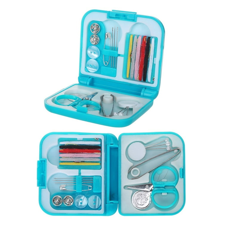 Travel Sewing Kit Thread Needles Mini Case Plastic Tape Scissors Pins. FAST  M5H2