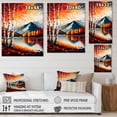 thumbnail image 4 of Designart Red And Orange Birch Trees By The Lake VI Canvas Wall Art, 4 of 5