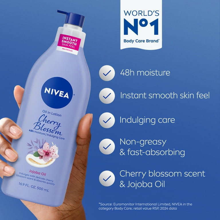 2 pack) NIVEA Oil Infused Cherry Blossom and Jojoba Oil Body