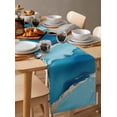 thumbnail image 6 of Ldtrchee Blue Marble Table Runner 70 Inches, Modern Ink Painting Abstract Luxury Bed Runner Dresser Scarves Tabletop for Indoor Outdoor Parties/Ceremony/Banquet, 13" x 70", 6 of 8