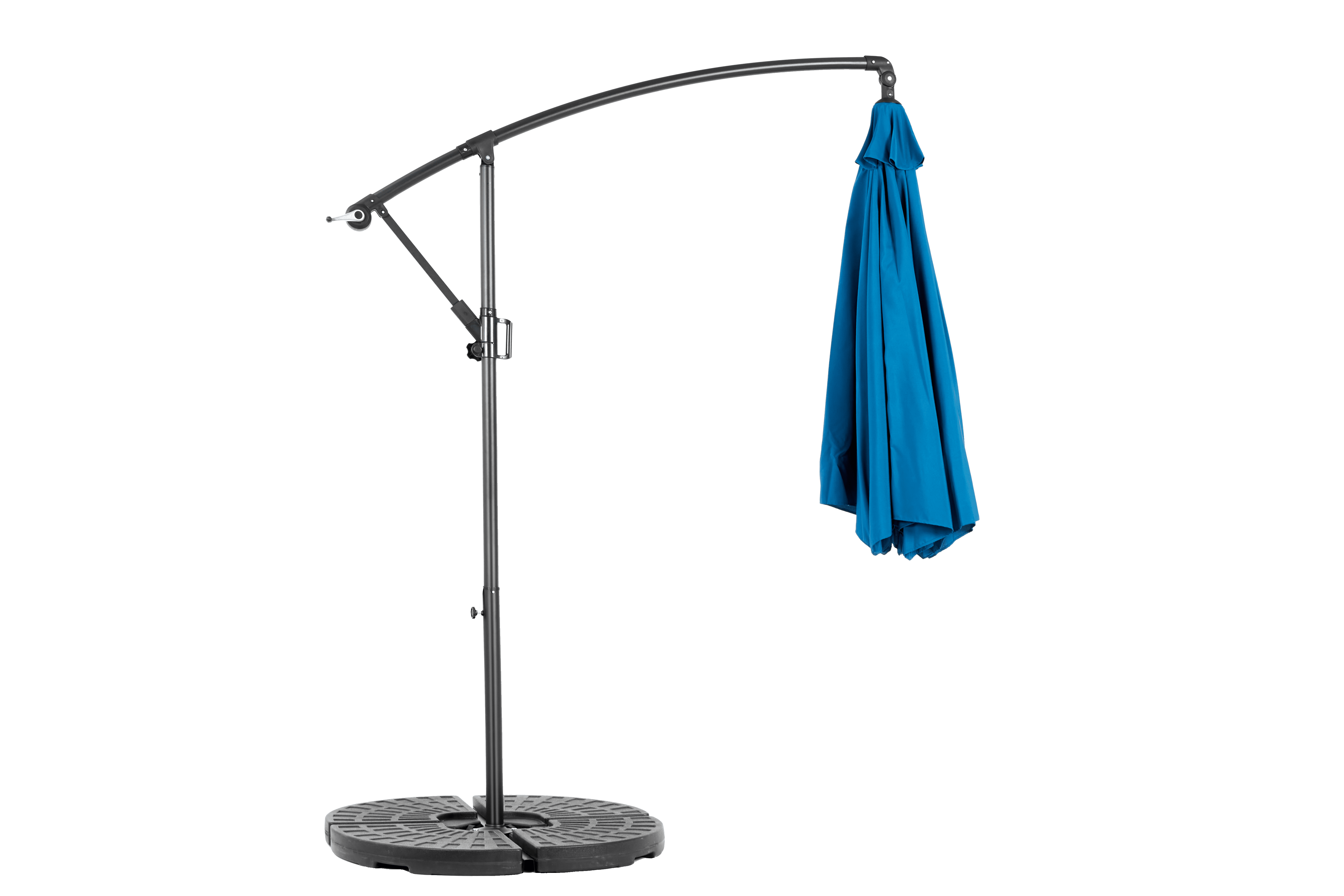 Offset Hanging Patio Umbrella 10-Foot with Easy Tilt and Crank, Outdoor Cantilever Umbrella for Backyard and Poolside, Dark Blue