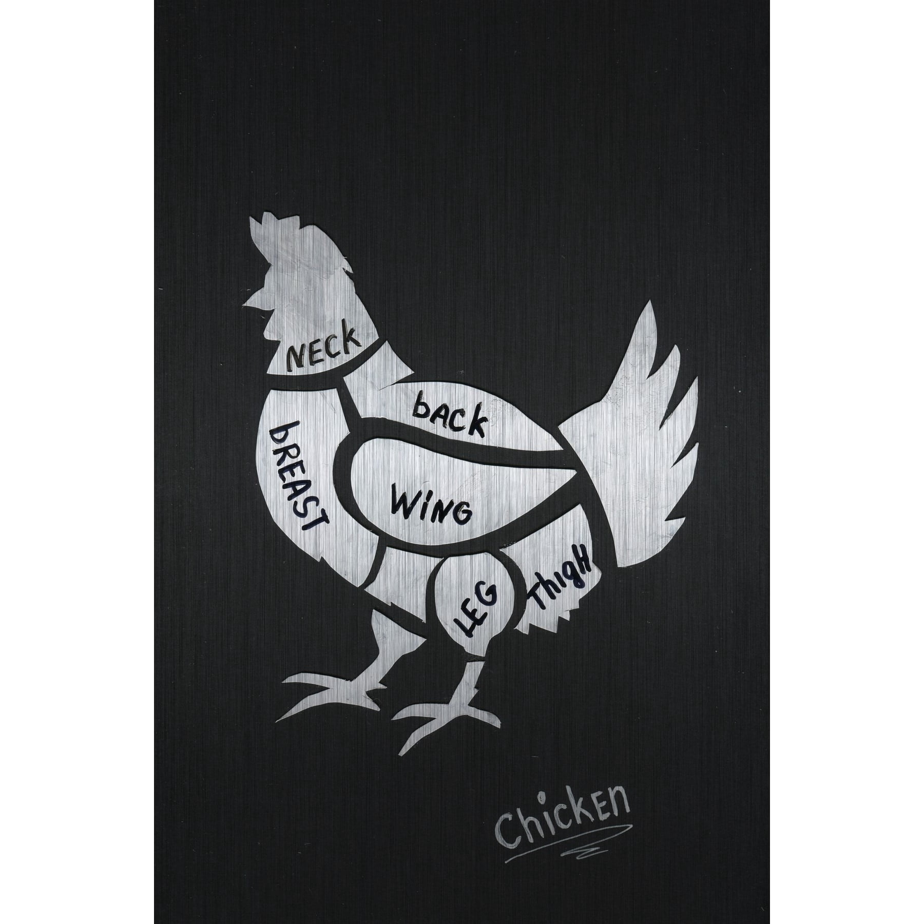 "Chicken Formation" Painting Print on Brushed Aluminum