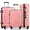 Pink, variant on Gowill 3 Piece Luggage Sets 20"/24"/28" Lightweight Hardside ABS Checked Suitcases with Spinner Wheels, Rose Red