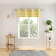 thumbnail image 2 of 3 Pc Cotton Classic Country Farmhouse Kitchen Window Curtain Grommet Top -Yellow & White Buffalo Check Tier & Valance Set, 54" x 18" / 27" x 24", 2 of 6
