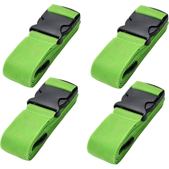 Luggage Strap 4-Pack Carrying Straps Suitcase Belt Travel Accessories Clip-on Baggage Suitcase for Luggage (Green)