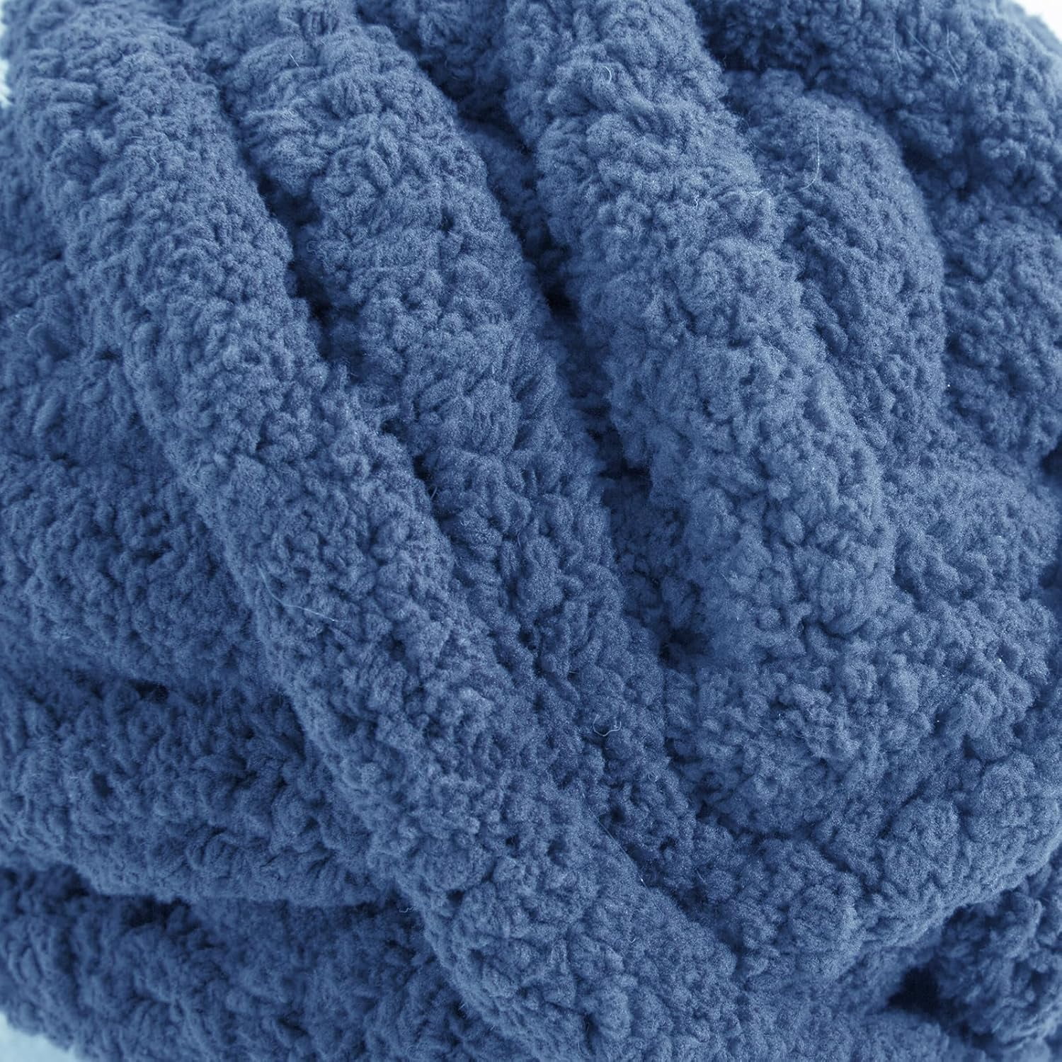 Country Blue Chunky Chenille Yarn for Crocheting, Bulky Thick Fluffy Yarn for Knitting,Super Bulky Chunky Yarn for Hand Knitting Blanket, Soft Plush Yarn, 2 Jumbo Pack (27 yds,8 oz Each Skein)