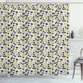 thumbnail image 1 of Ambesonne Acorn Shower Curtain, Repeating Silhouettes, 69"Wx84"L, Black White and Yellow, 1 of 3