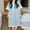 Light Blue, variant on Aobny Elegant Women's Nightgowns Blue Ribbed Moomoo Nightgowns Short Sleeve Long V-Neck Adults Pajamas Sleep
