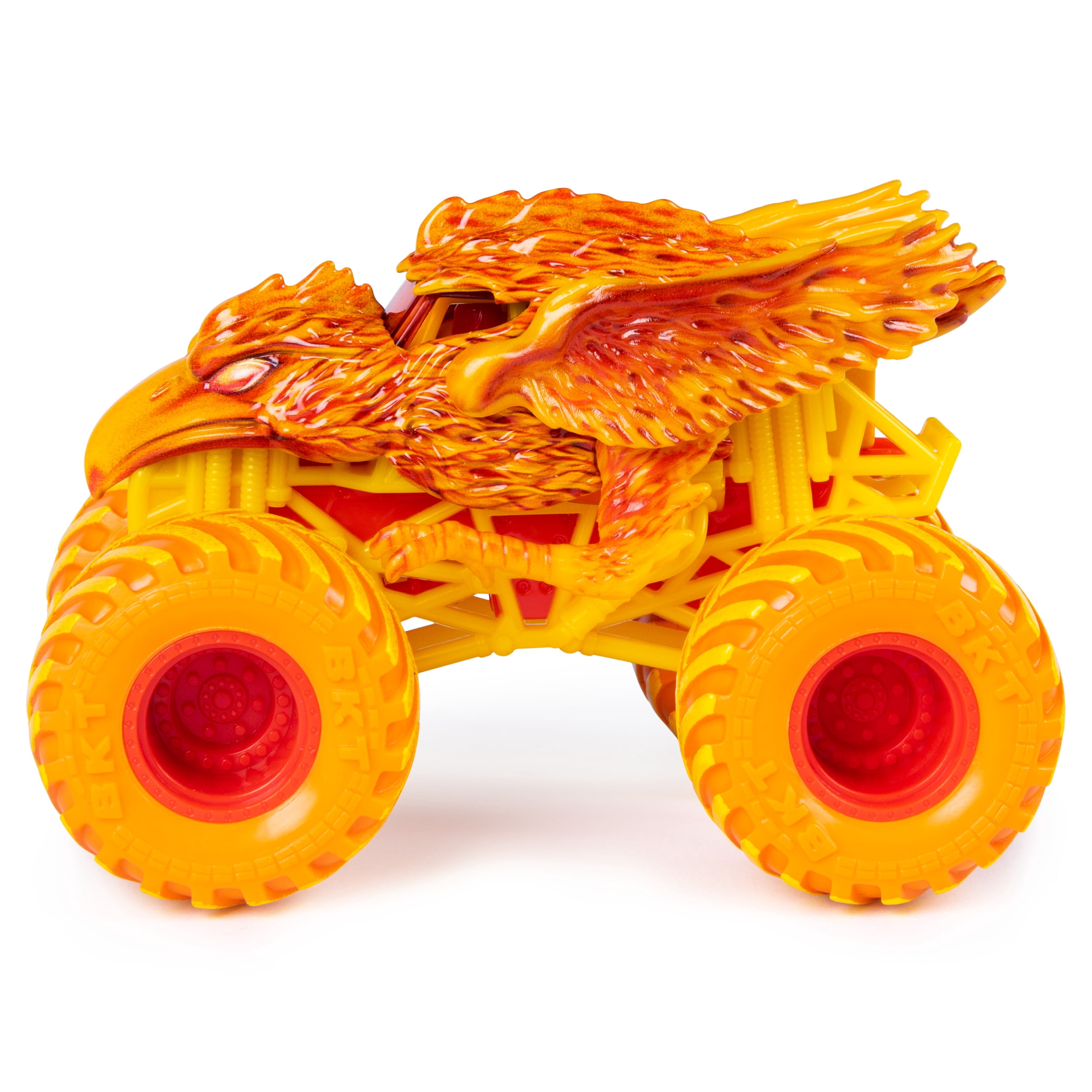 Monster Jam Fire & Ice Phoenix Vs. Yeti Monster Truck Die Cast Vehicles 1:64 Scale, 2 Pack Vehicle Playset