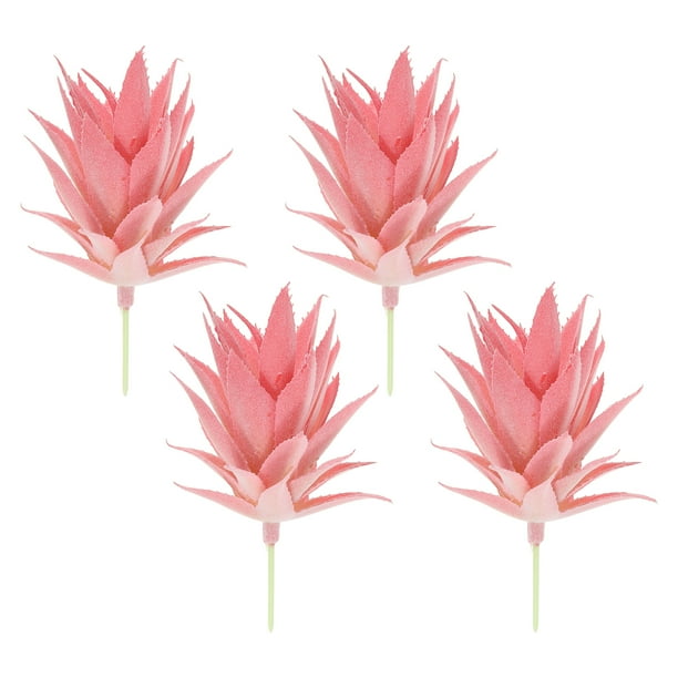Uxcell Pequeñas Plantas Suculentas Artificiales Sin Maceta, Picos Suculentos Falsos Rosa, Paquete de 4