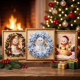 thumbnail image 5 of Christmas Snowman Wreath Diamond Art Kit, 8 x 8 x 1 Inch Full Drill Pearl Texture Painting, Sparkling Holiday Wall Decor for Living Room Bedroom, Festive Craft Gift, 5 of 5