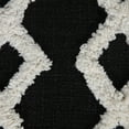 thumbnail image 4 of LR Home Small Over-tufted Diamond Indoor Square Pouf, Black/White, 18" x 18" x 14", 4 of 10