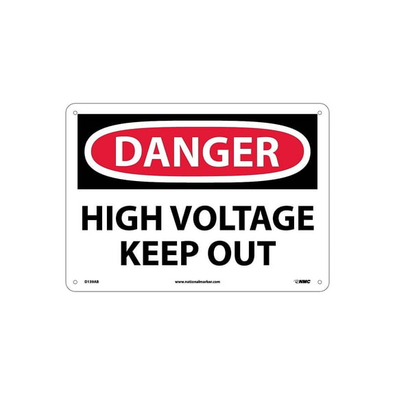National Marker High Voltage Keep Out 10X14 .040 Aluminum Danger Sign D139AB
