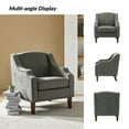thumbnail image 2 of Wooden Upholstery Armchairs Set of 2 Lounge Sofa Club Accent Chairs Nailhead Trim Side Chairs Living Room Bedroom Gray, 2 of 6