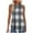 Army Green-shirts, variant on Dressy Casual Round Neck Tank Tops for Women Trendy Sleeveless Shirts Summer Plaid Tunics Blouse
