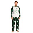 thumbnail image 2 of Christmas Family Matching Pajamas Christmas Pjs Holiday Nightwear Sleepwear Sets Long Sleeve Pjs for Mom Dad Kids Baby,Green Buffalo Plaid Jesus X‑Mas Tree Print, 2 of 5