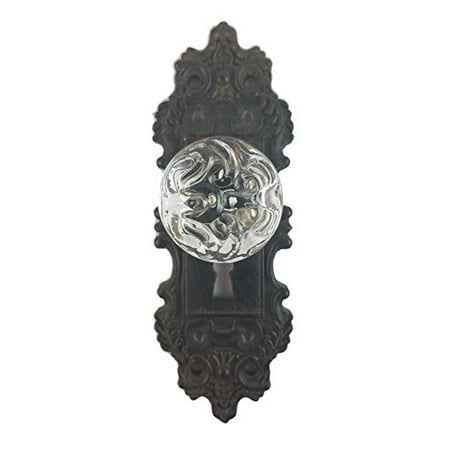 Athame Black Handle - Decorative Pewter Wall Hook, Vintage Door Knob Style (Black)