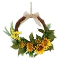 thumbnail image 3 of de girasol de 15 "- de flores artificiales decorativas de granja rústica, floral para puerta de , ventana, boda, verano, o Gloria Guirnalda de corona de puerta delantera, 3 of 9
