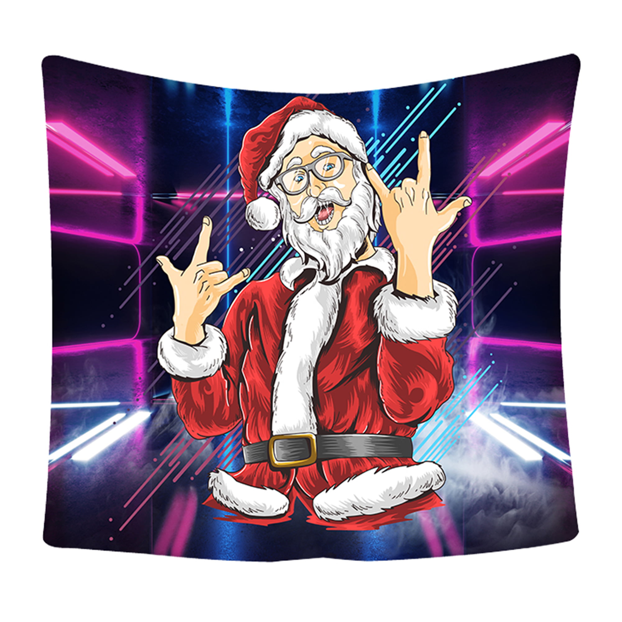 MERSARIPHY Funny Christmas Tapestry Cool DJ Santa Claus Wall Hanging  Tapestry for Bedroom Living Room, Dorm 