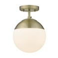 thumbnail image 4 of Golden Lighting Dixon 1-light Semi-Flush Mount in Aged Brass and Aged Brass shade, 4 of 4