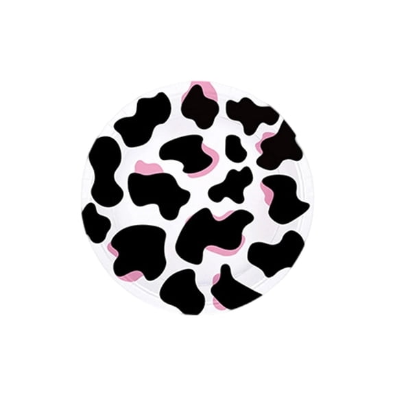 HuiXinOu Cow Themed Disposable Paper Plates 16pcs 7in And 9in Farm Animals, Party Tableware Set Cow Print for Party Supplies Table Decor, B