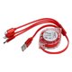 thumbnail image 1 of Sailing Cable De Cargador USB Trenzado De Nylon Retráctil 3 En 1 Para iOS / Tipo C / Puerto Micro - Rojo, 1 of 10