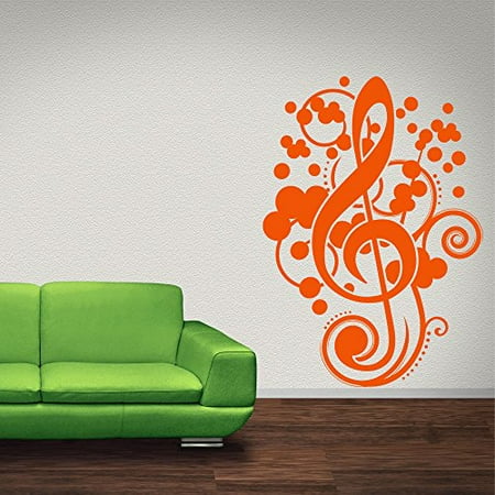 Treble Clef Wall Decal Musical Notes Wall Sticker Music Staff