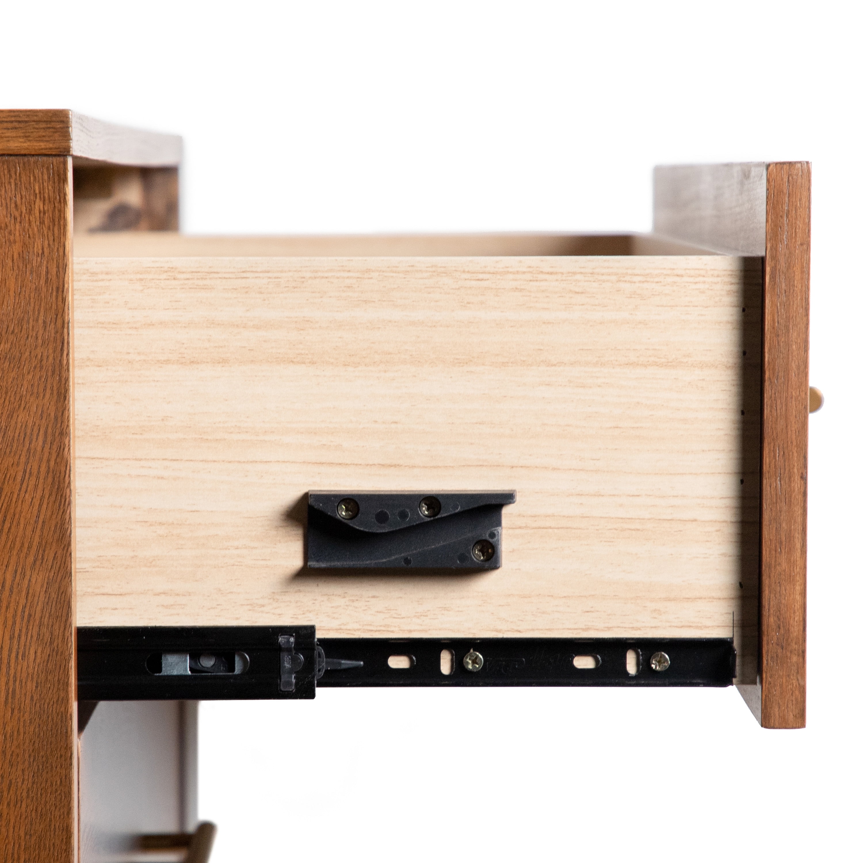 Furniture of America Erik Adult Mid-Century 2-Drawer Solid Wood Nightstand, Walnut