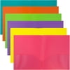 JAM Paper & Envelope Plastic 2 Pocket Folders, Assorted Fashion Colors, 6 per Pack