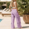 thumbnail image 6 of Kelon Women Cotton Linen Pants with Pockets High Waist Adjustable Knot Loose Casual Trousers Business Work Casual Pants XL, 6 of 9