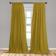 thumbnail image 5 of Ambesonne Rasta Curtains, Ethiopian Wavy Stripes, Pair of 28"x84", Marigold Green and Red, 5 of 5