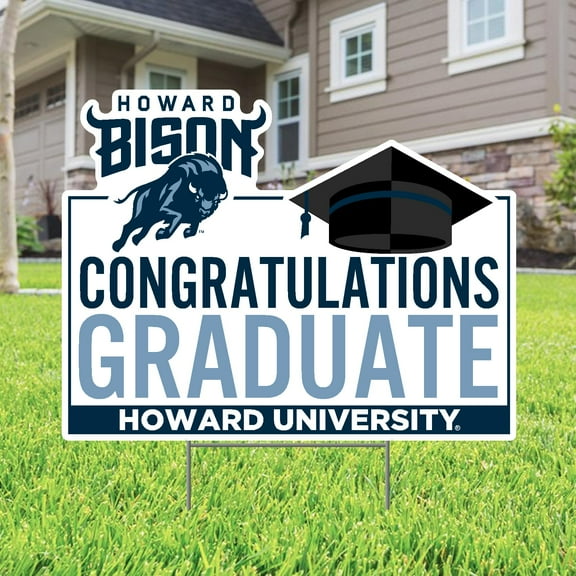 Color Shock Products Congratulations Graduate Lawn Sign compatible with Howard University