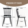 thumbnail image 3 of ClinQ Wooden Windsor Dining Chair Set of 2，Modern Classic Armless Kitchen Side Chairs with Sturdy Iron Legs for Dining Room, Black, 3 of 7