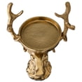 thumbnail image 2 of Cast Aluminum Stag Pillar Candle Holder, Gold, 11", by My Texas House, 2 of 6