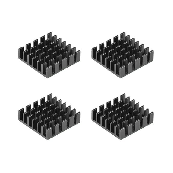 6x20x20mm Black Aluminum Heatsink Thermal Adhesive Cooler for Cooling 3D Printers 4Pcs