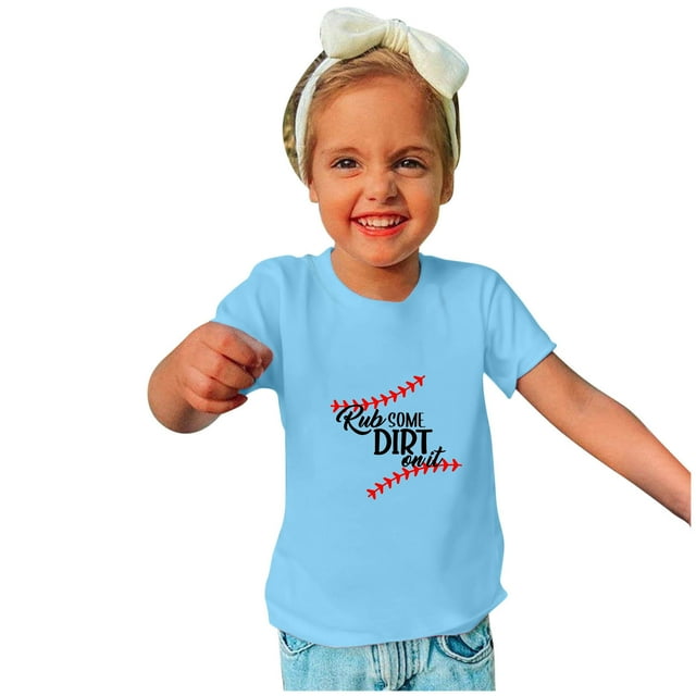 Birdeem Chemises pour Enfants T-Shirt Graphique à Manches Courtes Col Rond Crop Top pour Filles et Garçons de 3 à 14 Ans T-Shirt Tee