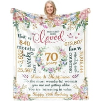 70th Birthday Gifts for Women,70th Birthday Decorations for Women,70th Birthday Gift Ideas,Happy 70th Birthday Decorations for Her,Wife,Sister,Friend,Soft Throw Blanket 50" X 60"