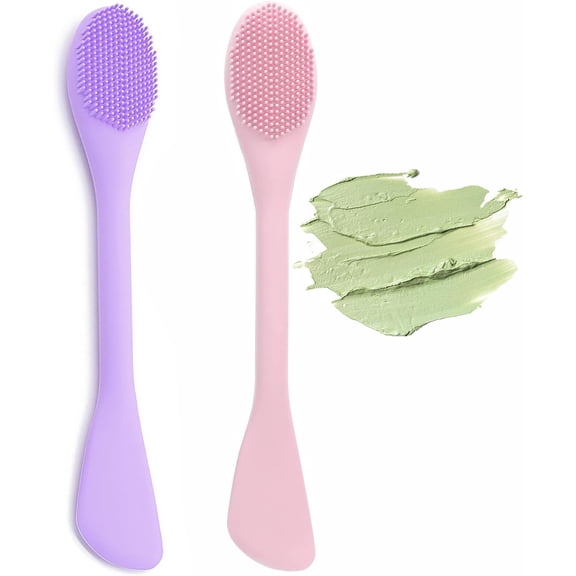 Dr.pedi 2 in 1 Silicone Facial Cleansing Brush for Deep Cleaning, Exfoliating, Blackhead Removal, Makeup Removal, and Skincare Routine (2 Pack)