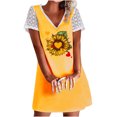 thumbnail image 1 of Vestido casual sexy de verano para mujer Vestido de manga corta con estampado floral y cuello en V Pompotops  ghjkhdj16443, 1 of 5