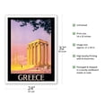 thumbnail image 2 of Greece - Ancient Temple of Zeus - Athens Greece - Vintage Travel Poster by Pierre Commarmond c.1930s - Fine Art Matte Paper Print (Unframed) 24x32in, 2 of 4