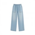 thumbnail image 5 of uublik Jeans Women Wide Leg High Waisted Pull On Baggy Jeans for Women Stretchy Trendy Womens Jean Straight Casual Denim Pants, Light Blue, 5 of 6