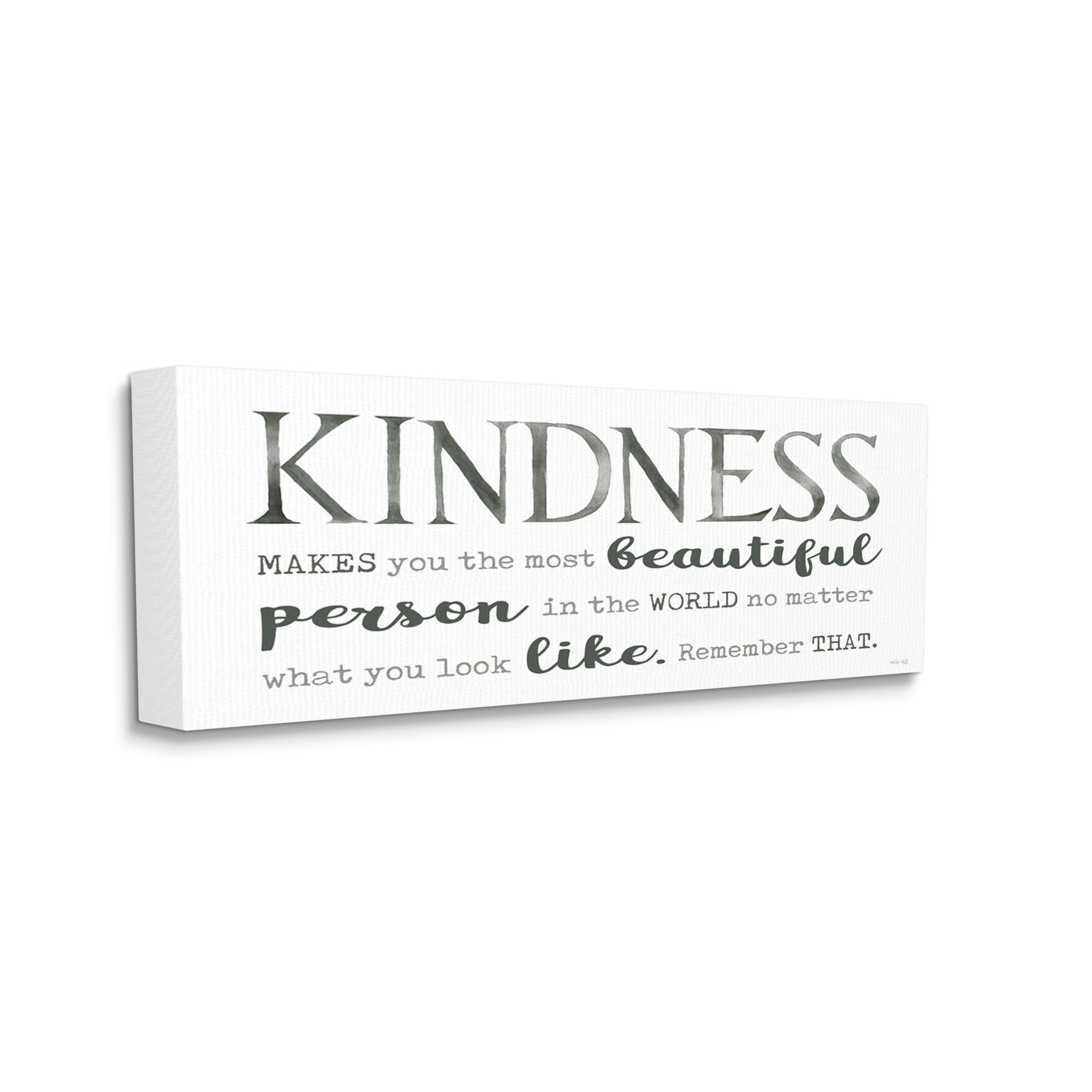Stupell Industries Kindness Is Beautiful Inspirational Self Love Typography Phrase Graphic Art Gallery Wrapped Canvas Print Wall Art, Design by Cindy Jacobs
