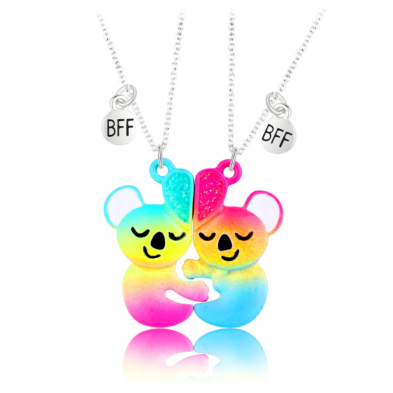 Amazon.com: Butishop 4Pcs Best Friend Necklace BFF Half Heart Magnetic  Necklaces Friendship Bracelets Forever Pendant Necklaces for Women Girls  Boys Jewelry Gifts(Colored): Clothing, Shoes & Jewelry