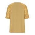 thumbnail image 5 of Women Glitter Short Sleeve Shirts Pullover Tops Casual Crewneck Tee Fashion Blouses Summer Outfit, 5 of 5