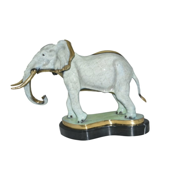 Nifao Elephant trunk Down Bronze Statue – Home Decor Sculpture, 28"L x 12"W x 17"H