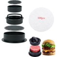 thumbnail image 1 of HAHDAXIA 3 in 1 Burger Press, Hamburger Press Patty Maker, 3 in 1 Stuffed Burger Press Patty Maker Rings Molds Kit, 3 in 1 Non-Stick Hamburger Press Patty Maker, with 100p Burger Paper, Diffe, 1 of 7