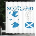 thumbnail image 3 of Ambesonne Scotland Shower Curtain, Country Map and the Flag, 69"Wx70"L, Cobalt Blue White, 3 of 4